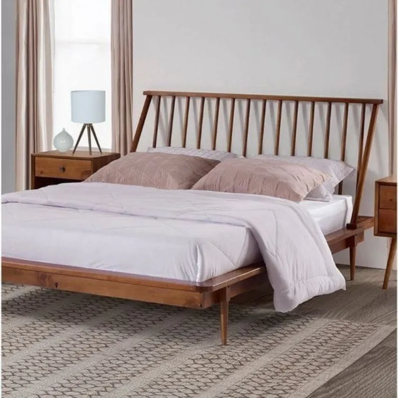 Solid Modern Wood Spindle Bed